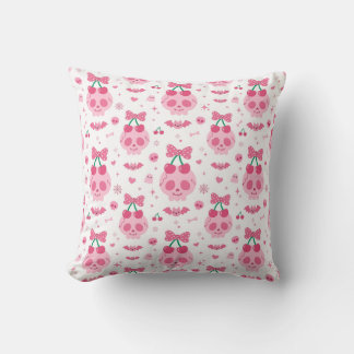 Süße rosa Halloween-Schädel-Wurfkissen - Kawaii Ch Kissen