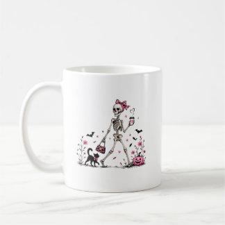 Süße rosa Halloween-Skelett-Tasse Kaffeetasse