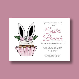 Süße rosa Hasenohren Osterbrunch Einladung