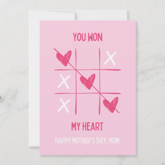 Süße rosa Herz-Spiel-Muttertags-Grußkarte Karte