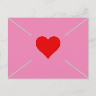 Süße rosa Herz Valentinstag Umschlag Feiertagspostkarte