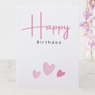 Süße rosa Herzen Alles Gute zum Geburtstag Falteka Karte