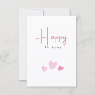 Süße rosa Herzen Happy Birthday Klappkarte Karte