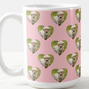 Süße rosa Herzen Individuelle Tierfotos Kaffeetasse