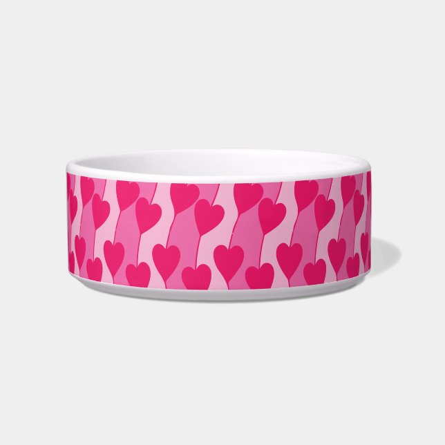 Süße rosa Herzen Muster Haustier Napf (Vorderseite)