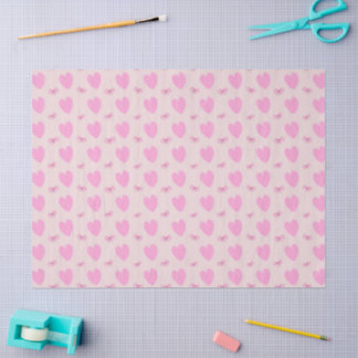 Süße rosa Herzen und Schleifen Muster Seidenpapier