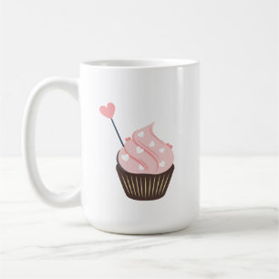 Süße rosa Herzen Valentinstag-Cupcake Kaffeetasse