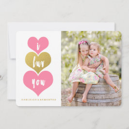 süße rosa Herzen | Valentinstag Fotokarte Feiertagskarte