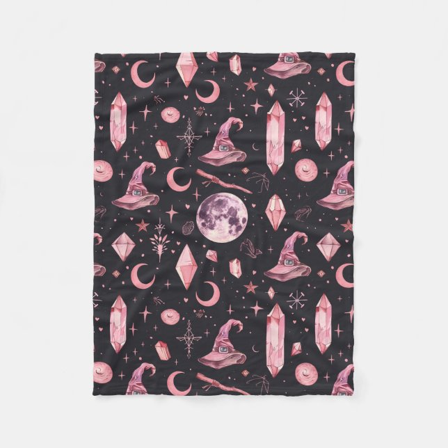 Süße rosa Hexerei  Fleecedecke (Vorderseite)