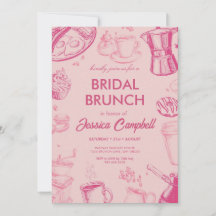 Süße rosa Hochzeitsbrunch mit Braut-Junggesellinne