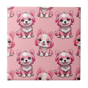 Süße rosa Hunde Fliese