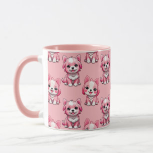 Süße rosa Hunde Tasse