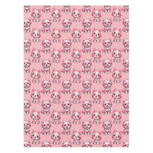 Süße rosa Hunde Tischdecke