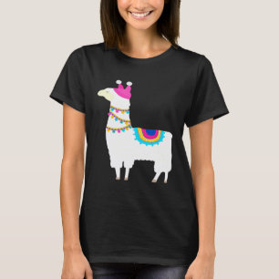 Süße rosa Hut Llama Alpaka für Mädchen T-Shirt