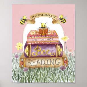 Süße rosa Ich würde lieber lesen Buchliebhaber Poster