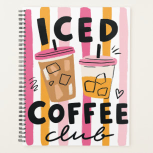 Süße rosa Kaffeetassen Sommer-Kaffee-Design Planer