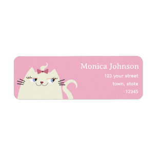 Süße rosa Katze Rücksendeadresse