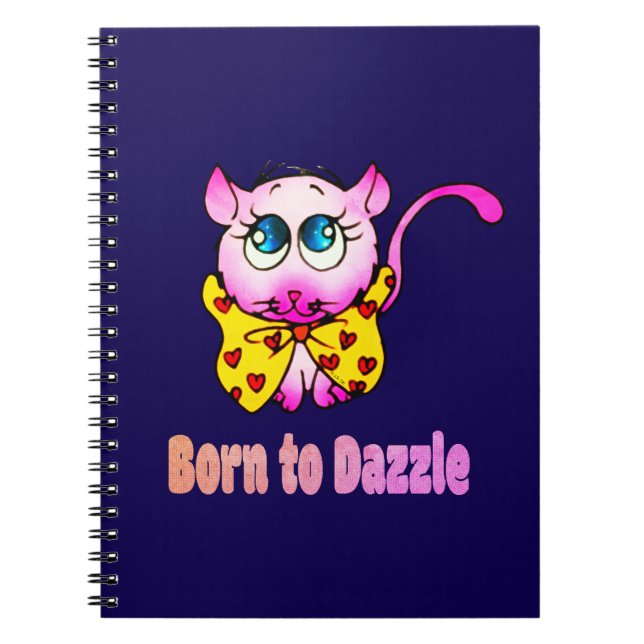 Süße rosa Kitty - Geboren, um Kunst zu blenden Notizblock (Vorderseite)