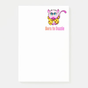 Süße rosa Kitty - Geboren, um Kunst zu blenden Post-it Klebezettel