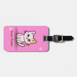 Süße rosa Kitty-Katze personalisierter Rucksack-Ta Gepäckanhänger
