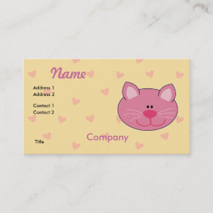 Süße rosa Kitty-Katze Visitenkarte