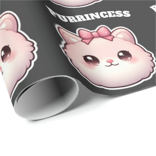 Süße Rosa-Kitty-Schleifendesign Prinzessin Geschenkpapier