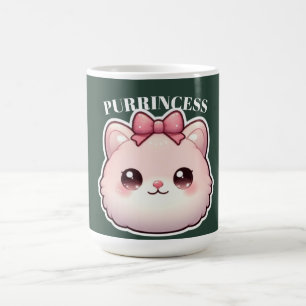 Süße Rosa-Kitty-Schleifendesign Prinzessin Kaffeetasse
