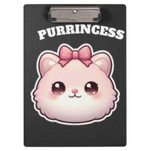 Süße Rosa-Kitty-Schleifendesign Prinzessin Klemmbrett