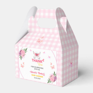 Süße rosa kleine Schmetterlings-Baby-Party Dankesc Geschenkschachtel
