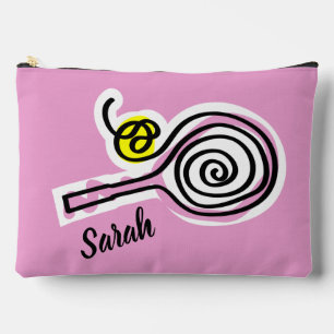 Süße rosa Kosmetiktasche mit Tennisschläger-Design Zubehörtasche