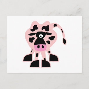 süße rosa Kuh Postkarte