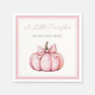 Süße rosa Kürbis-Mädchen-Baby-Party Serviette