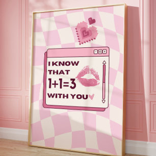 Süße rosa Liebe romantische ästhetische Wandkunst Poster