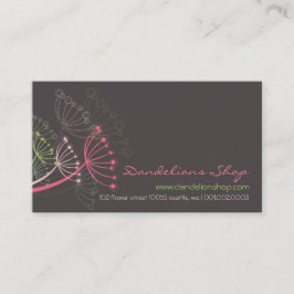 Süße rosa Löwenzahn-Blumenmoderner eleganter Chic Visitenkarte