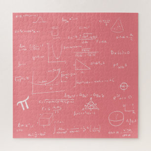 Süße rosa Mädchen-Mathematikformeln und -Gleichung Puzzle
