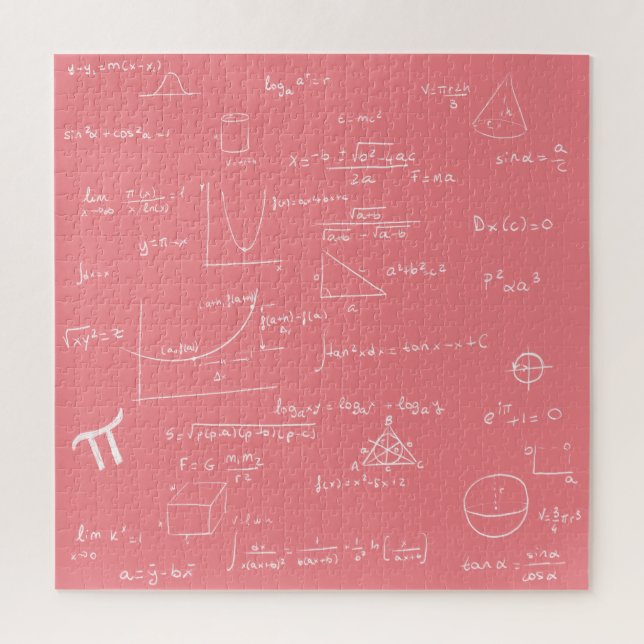 Süße rosa Mädchen-Mathematikformeln und -Gleichung Puzzle (Vertikal)
