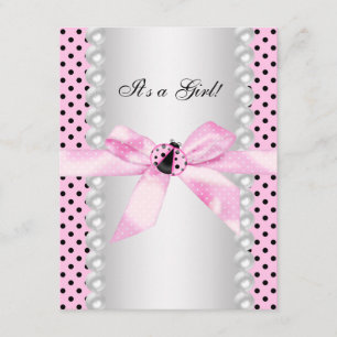 Süße rosa Marienkäfer-Baby-Party Einladung