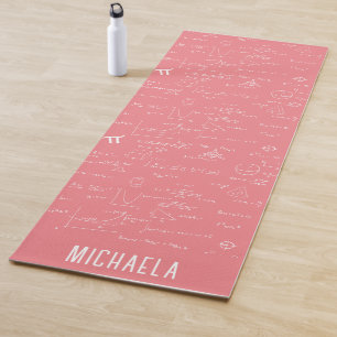 Süße rosa Mathe-Formeln personalisiert Yogamatte