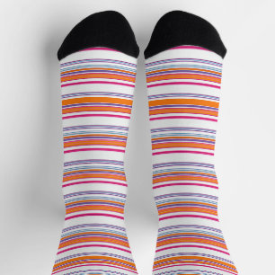 Süße rosa orange Streifen Socken