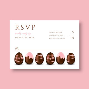 Süße rosa Ostereier Osterparty RSVP Karte