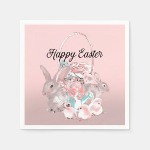 Süße rosa Ostern Geburtstagsfeier Eiersuche Serviette