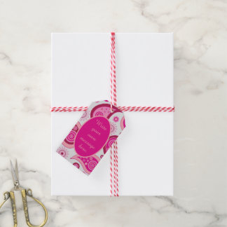 Süße rosa Paisley-Eigennachricht Geschenkanhänger