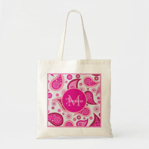 Süße rosa Paisley-Personalisierung Tragetasche