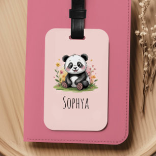Süße rosa Panda-Mädchen-Kinder Gepäckanhänger