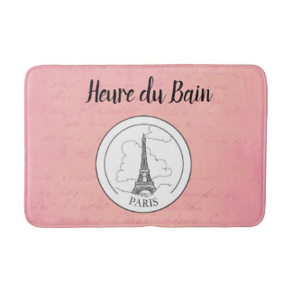 Süße rosa Paris französischer Eiffelturm Pariser D Badematte