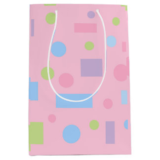 Süße rosa Pastell-Tupfen-Geburtstags-Verpackungspa Mittlere Geschenktüte