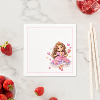 Süße rosa Prinzessin Geburtstagsservietten Serviette