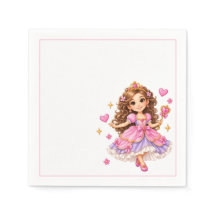Süße rosa Prinzessin Geburtstagsservietten