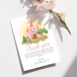 Süße rosa Prinzessin Mädchen Geburtstag Dankeskarte