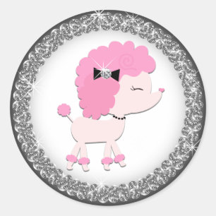Süße rosa Pudel Aufkleber